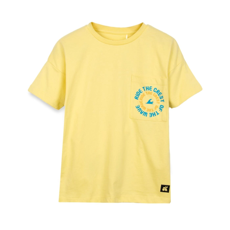 POLERA NIÑO MANGA CORTA BOLSILLO DELANTERO AMARILLO PILLIN - 1