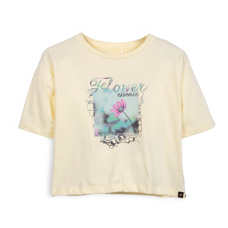 POLERA NIÑA MANGA CORTA ESTAMPADA AMARILLO PILLIN - 1