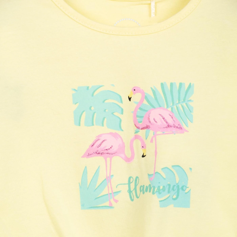 POLERA NIÑA MANGA CORTA CON AMARRA DELANTERA AMARILLO PILLIN - 3