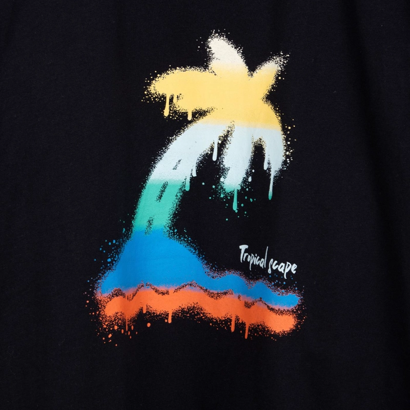 POLERA NIÑO MANGA CORTA ESTAMPADA NEGRO PILLIN - 3