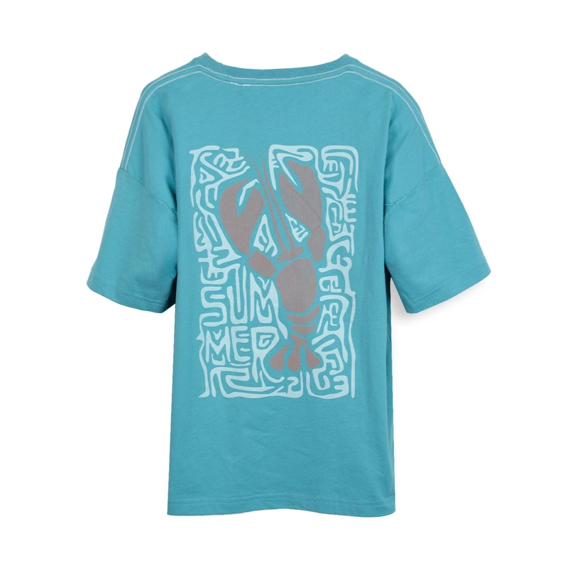 POLERA NIÑO MANGA CORTA ESTAMPADA TURQUESA PILLIN - 2