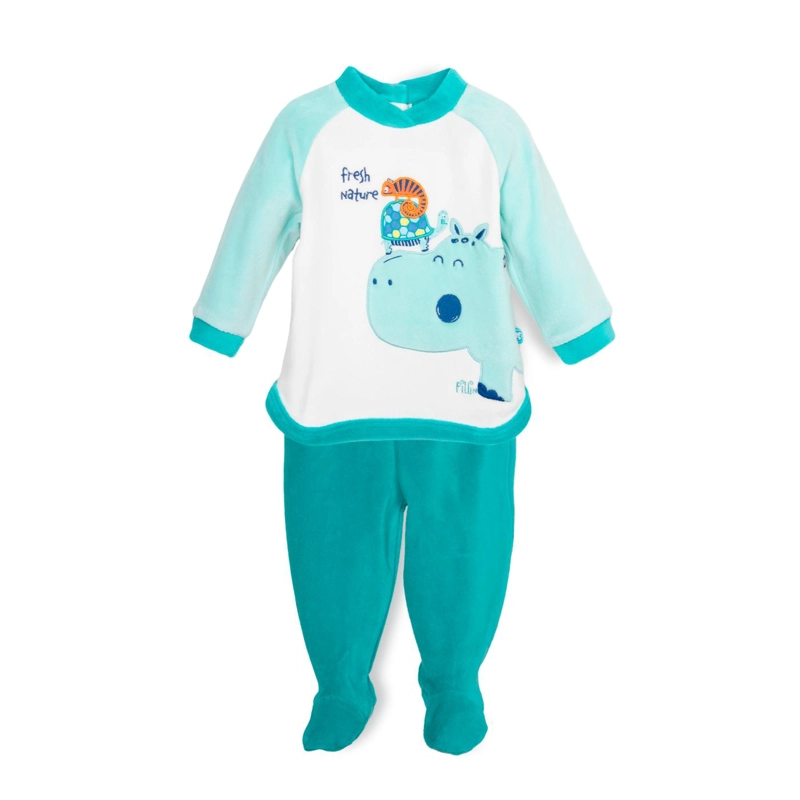 CONJUNTO PLUSH RECIE N NACIDO NIÑO BORDADO HIPOPOTAMO CALIPSO PILLIN - 1
