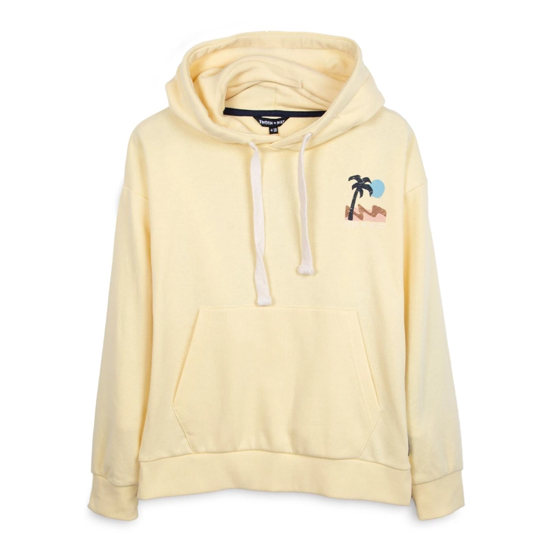 POLERON NIÑO CERRADO CON CAPUCHA ESTAMPADO AMARILLO PILLIN - 1