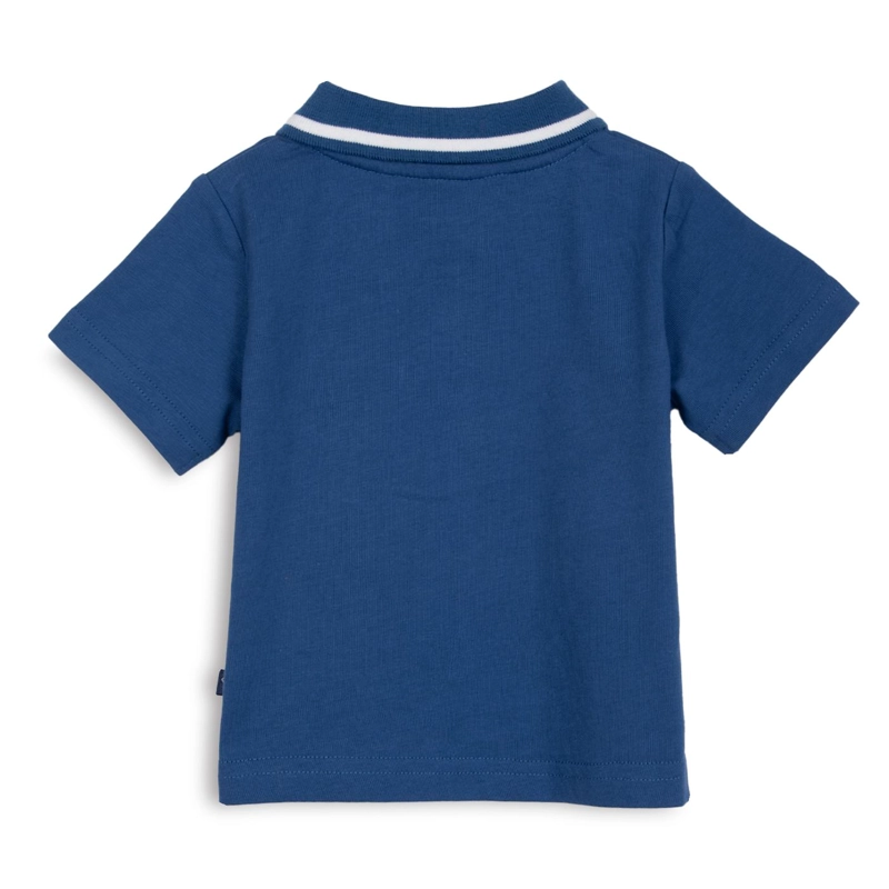 POLERA BEBE  NIÑO MANGA CORTA CUELLO PIQUE  AZUL MARINO PILLIN - 2