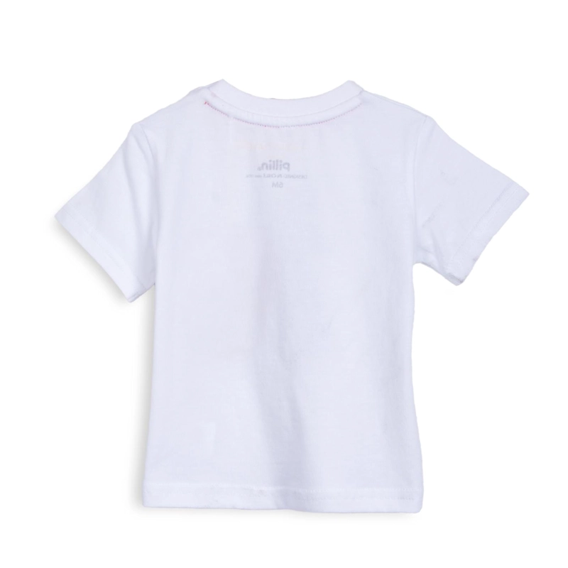 POLERA BEBE  NIÑO MANGA CORTA ESTAMPADO RANA SKATER BLANCO PILLIN - 2