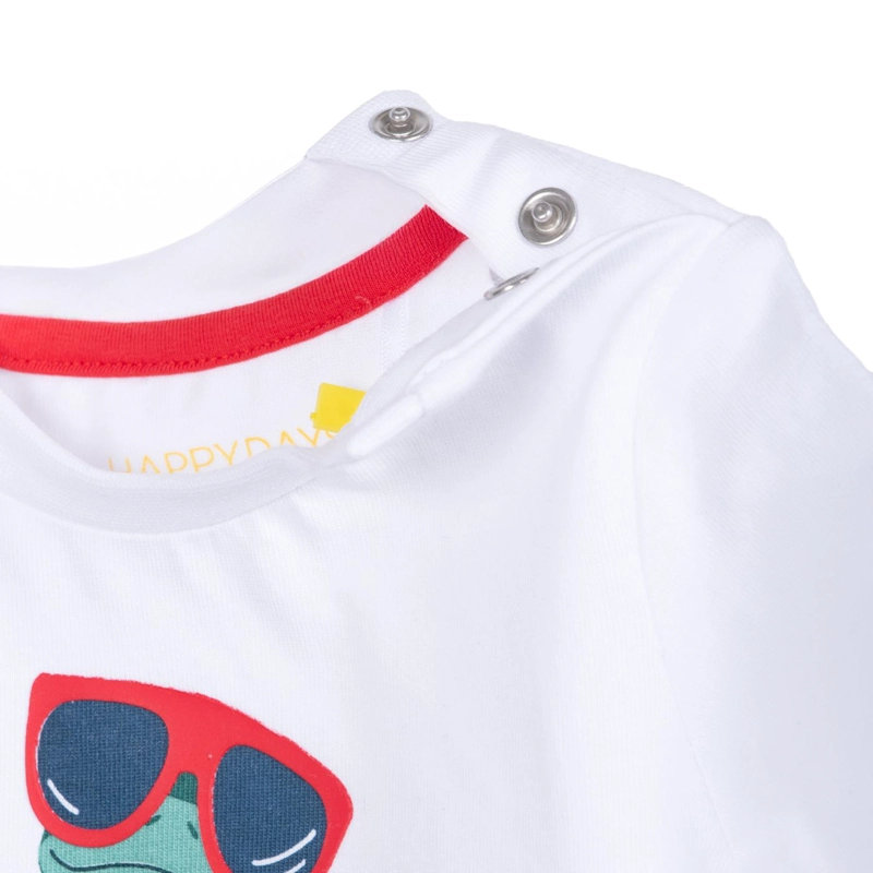 POLERA BEBE  NIÑO MANGA CORTA ESTAMPADO RANA SKATER BLANCO PILLIN - 4