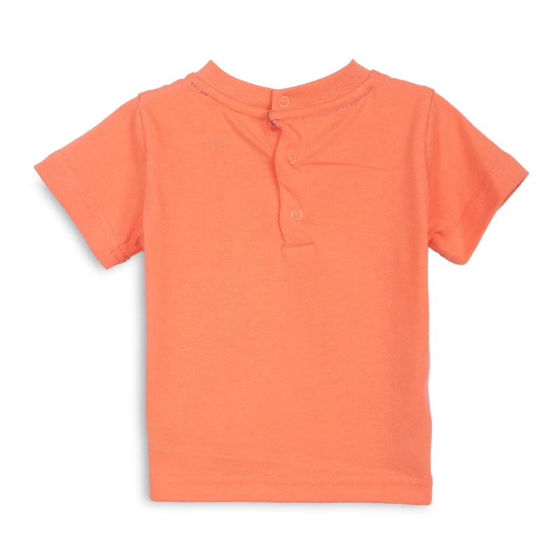 POLERA BEBE  NIÑO MANGA CORTA ESTAMPADO MONO SKATER NARANJO PILLIN - 2