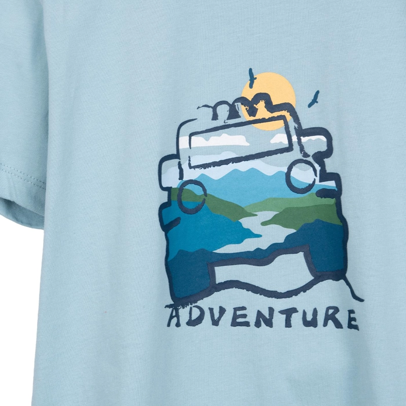 POLERA NIÑO MANGA CORTA ESTAMPADO AUTO CELESTE PILLIN - 3