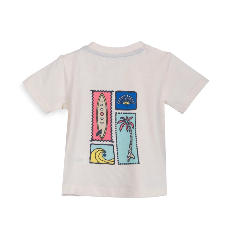 POLERA BEBE  NIÑO MANGA CORTA ESTAMPADO PLAYERO CRUDO PILLIN - 2