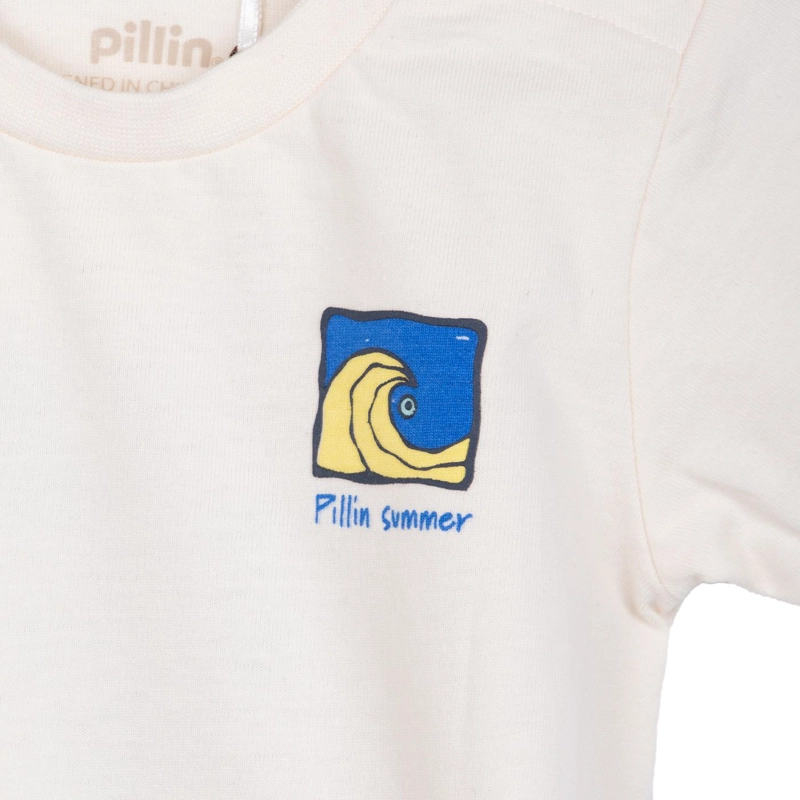 POLERA BEBE  NIÑO MANGA CORTA ESTAMPADO PLAYERO CRUDO PILLIN - 3