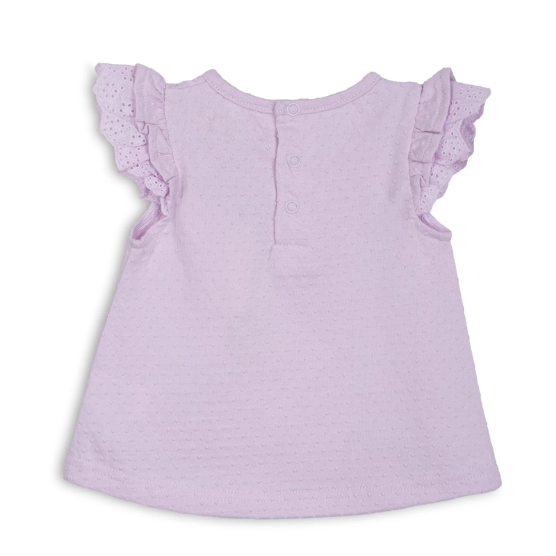 POLERA BEBE  NIÑA MANGA CORTA LISA CON BROCHES LILA PILLIN - 2