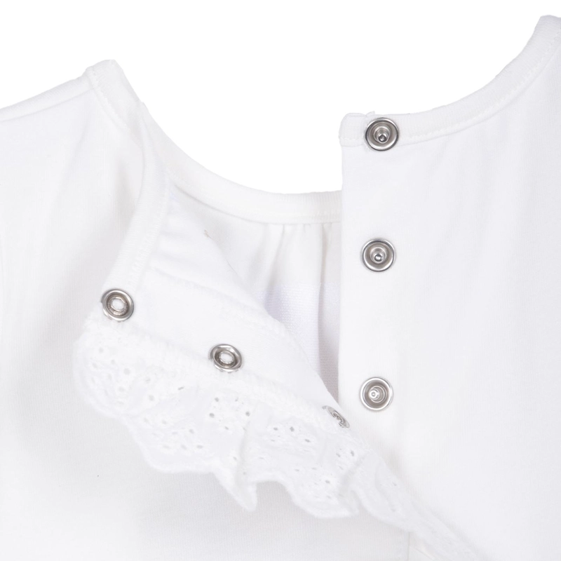 POLERA BEBE  NIÑA MANGA CORTA BORDADO MARIPOSAS BLANCO PILLIN - 4