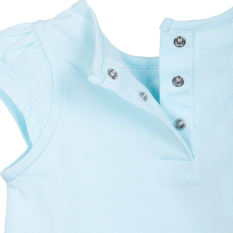POLERA BEBE  NIÑA MANGA CORTA ESTAMPADO PAJARITO AQUA PILLIN - 4