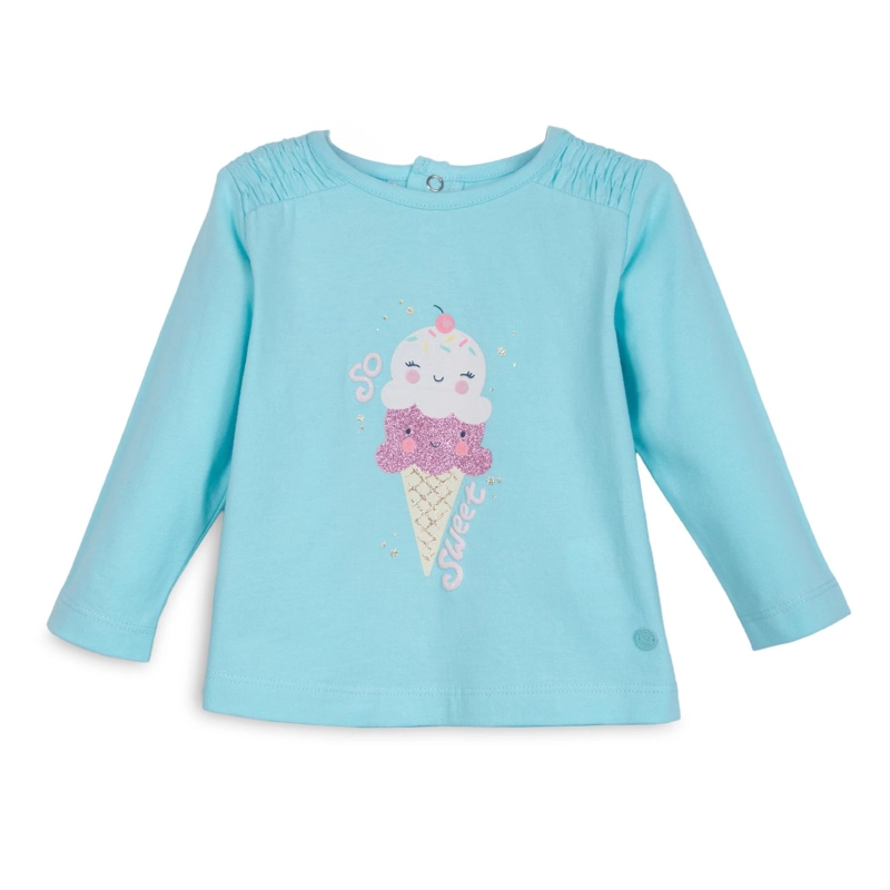 POLERA BEBE  NIÑA MANGA LARGA ESTAMPADO HELADO CALIPSO PILLIN - 1