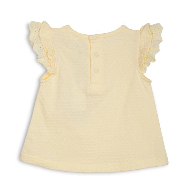 POLERA BEBE  NIÑA MANGA CORTA LISA CON BROCHES AMARILLO PILLIN - 2