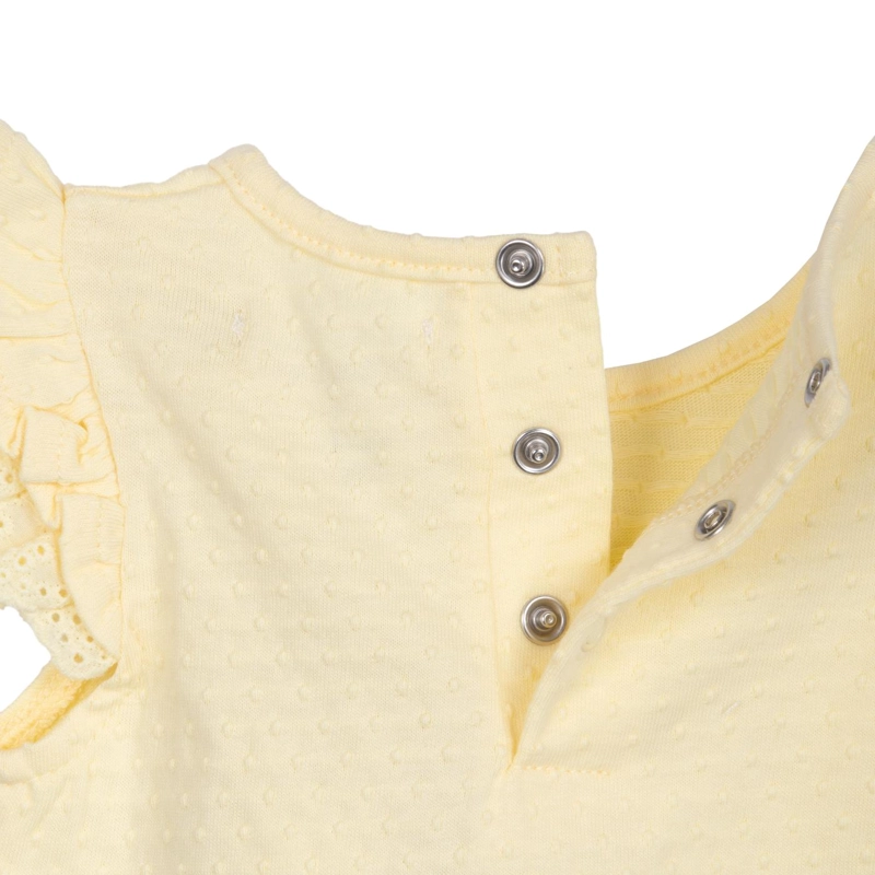 POLERA BEBE  NIÑA MANGA CORTA LISA CON BROCHES AMARILLO PILLIN - 4