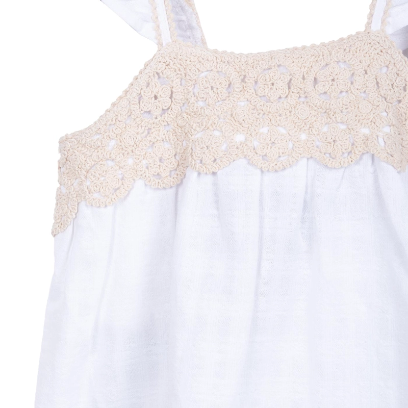 POLERA NIÑA SIN MANGAS MACRAME  CRUDO PILLIN - 3