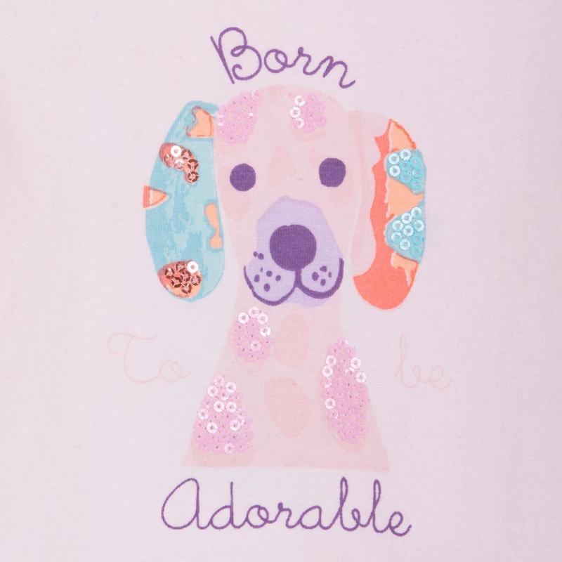 POLERA BEBE  NIÑA MANGA LARGA PERRITO PALO ROSA PILLIN - 3