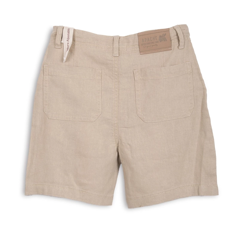 BERMUDA NIÑO LINO BEIGE PILLIN - 2