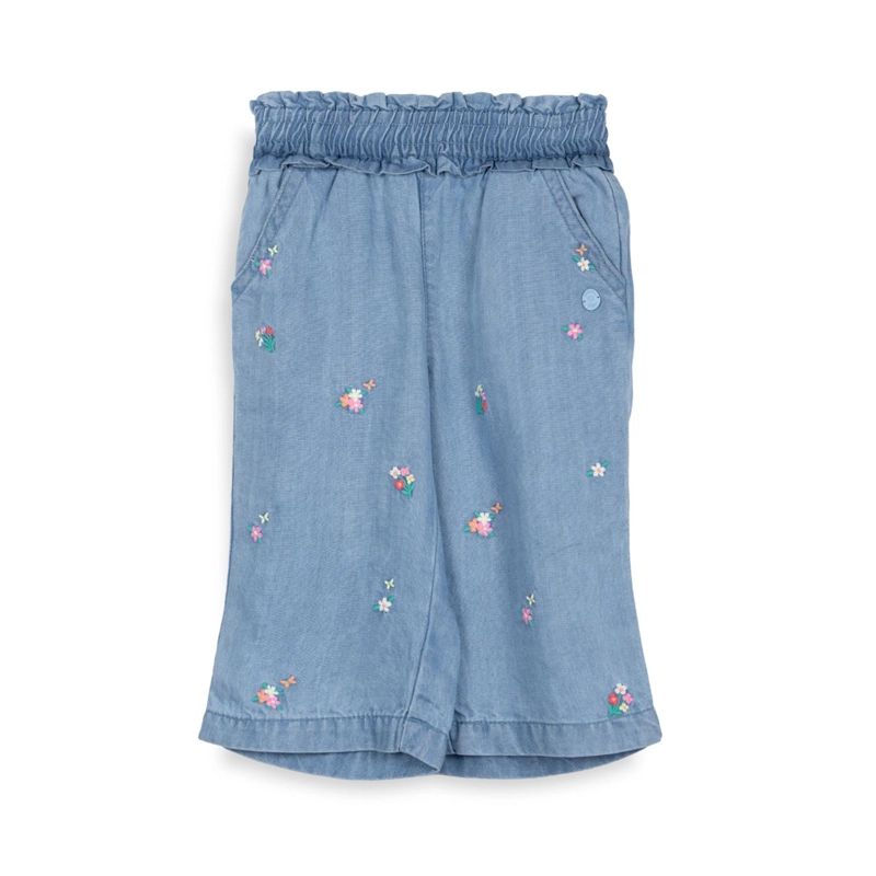 JEANS BEBE  NIÑA RECTO CINTURA ELASTICADA FLORAL DENIM PILLIN - 1