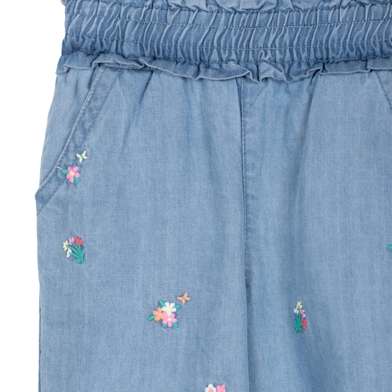 JEANS BEBE  NIÑA RECTO CINTURA ELASTICADA FLORAL DENIM PILLIN - 3