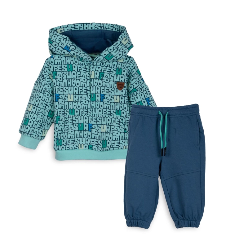 BUZO BEBE  NIÑO ON CAPUCHA FULL ESTAMPADO AZUL PILLIN - 1
