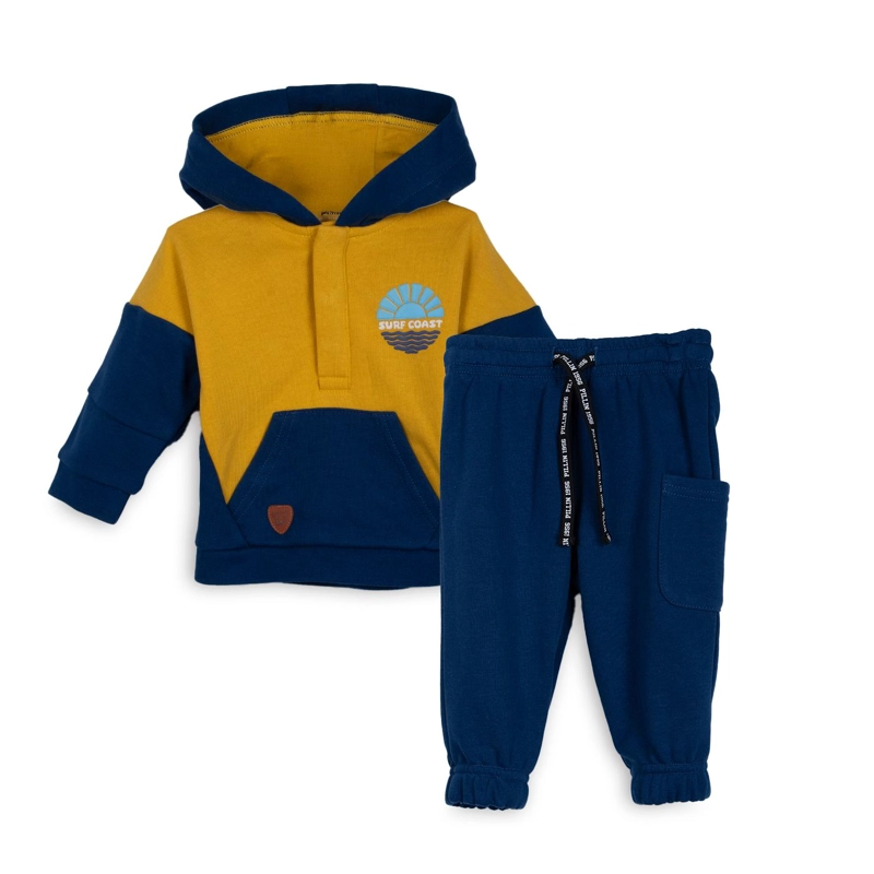 BUZO BEBE  NIÑO CON CAPUCHA AZUL PILLIN - 1