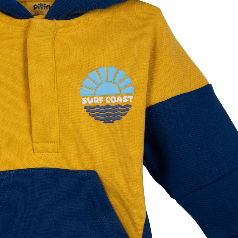 BUZO BEBE  NIÑO CON CAPUCHA AZUL PILLIN - 3
