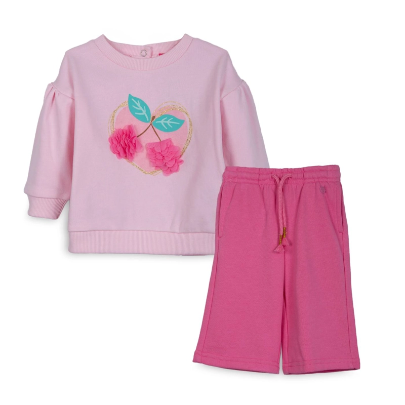 BUZO BEBE  NIÑA CUELLO REDONDO DISEÑO CEREZAS ROSADO PILLIN - 1