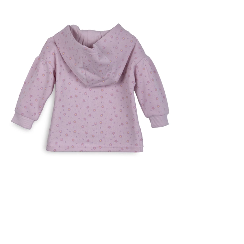 BUZO BEBE  NIÑA CON CAPUCHA CINTURA AJUSTABLE FLORAL LILA PILLIN - 2