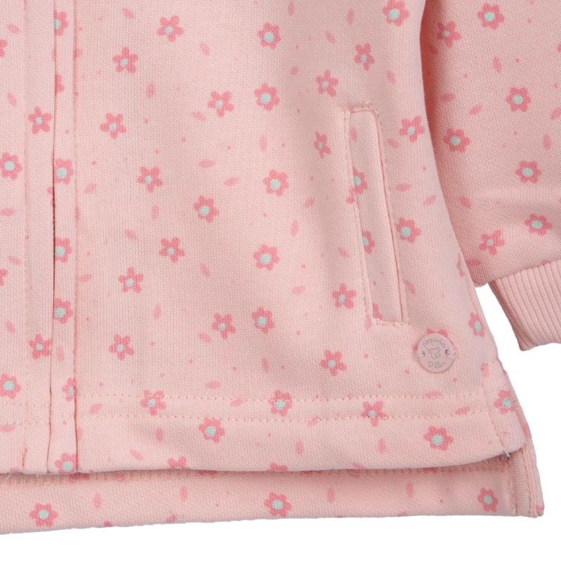 BUZO BEBE  NIÑA CON CAPUCHA CINTURA AJUSTABLE FLORAL DAMASCO PILLIN - 5