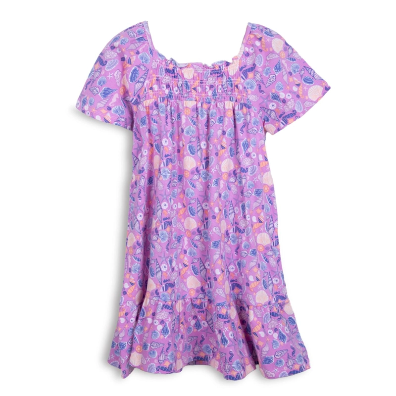 VESTIDO NIÑA ELASTICADO ESTAMPADO LILA PILLIN - 2