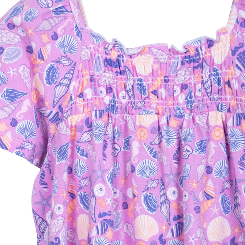 VESTIDO NIÑA ELASTICADO ESTAMPADO LILA PILLIN - 4