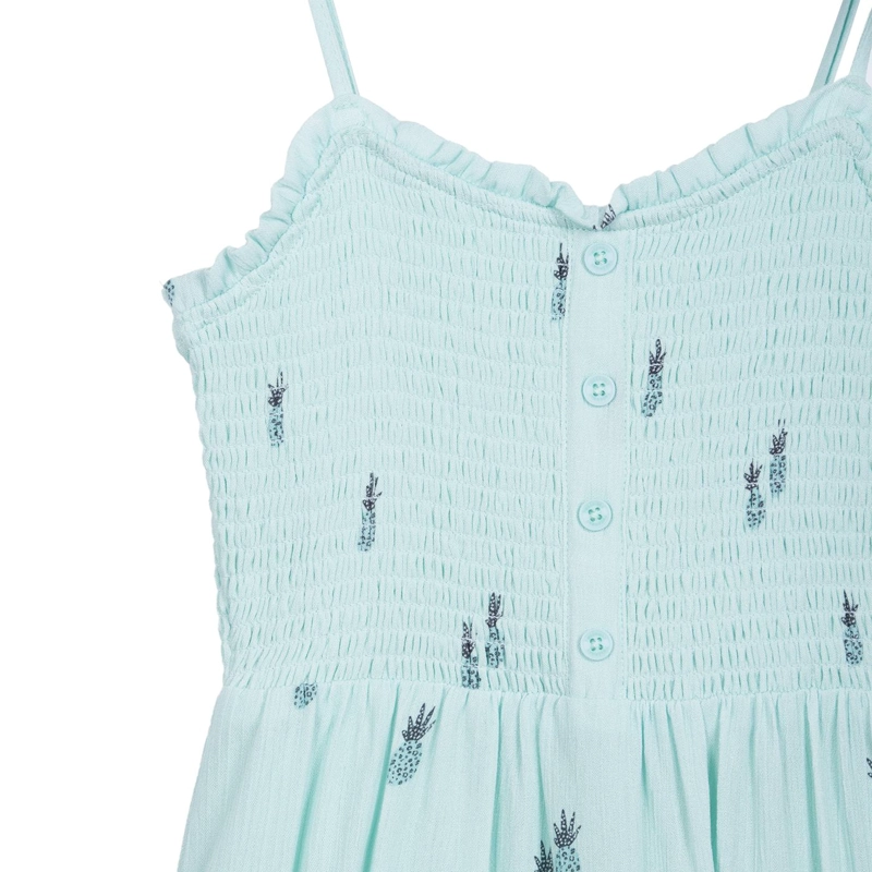 VESTIDO NIÑA SIN MANGAS DISEÑO PIÑAS MENTA PILLIN - 3