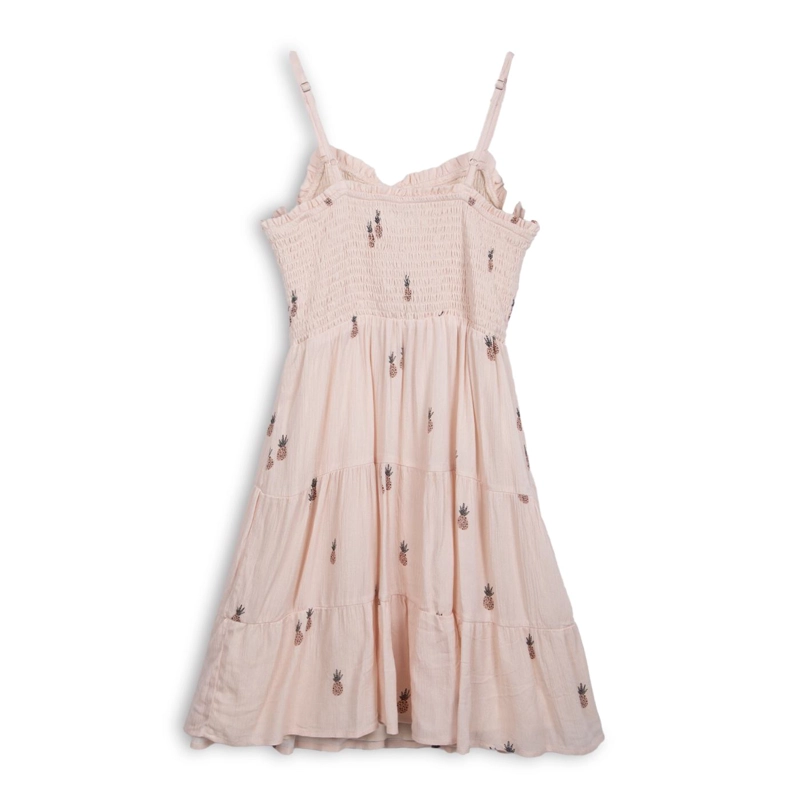 VESTIDO NIÑA SIN MANGAS DISEÑO PIÑAS DAMASCO PILLIN - 2