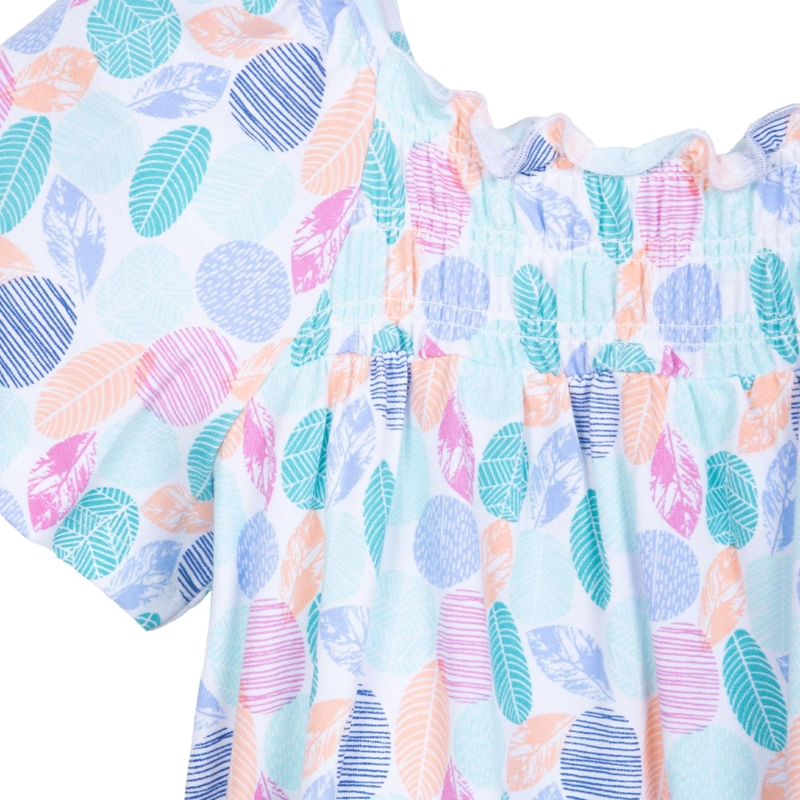 VESTIDO NIÑA ELASTICADO ESTAMPADO TURQUESA PILLIN - 3