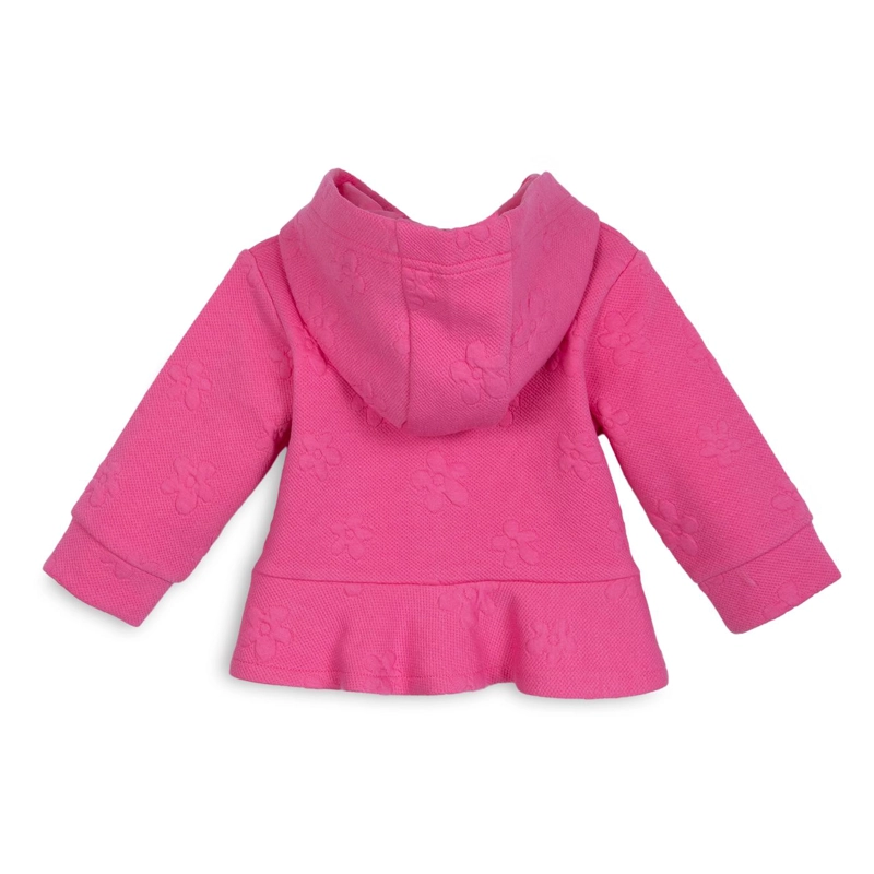 POLERON BEBE  NIÑA CON CIERRE Y CAPUCHA FLORAL FUCSIA PILLIN - 2