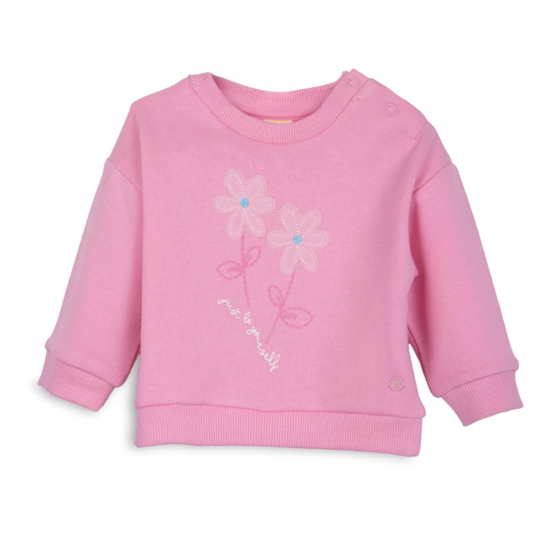 POLERON BEBE  NIÑA CUELLO REDONDO ESTAMPADO MARIPOSA ROSADO PILLIN - 1