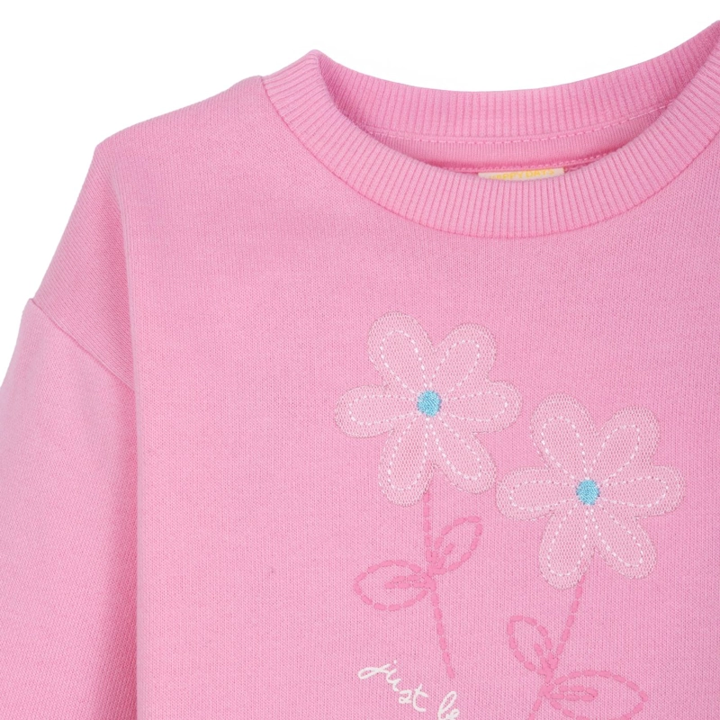 POLERON BEBE  NIÑA CUELLO REDONDO ESTAMPADO MARIPOSA ROSADO PILLIN - 3