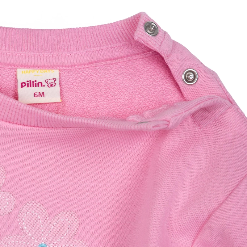 POLERON BEBE  NIÑA CUELLO REDONDO ESTAMPADO MARIPOSA ROSADO PILLIN - 4