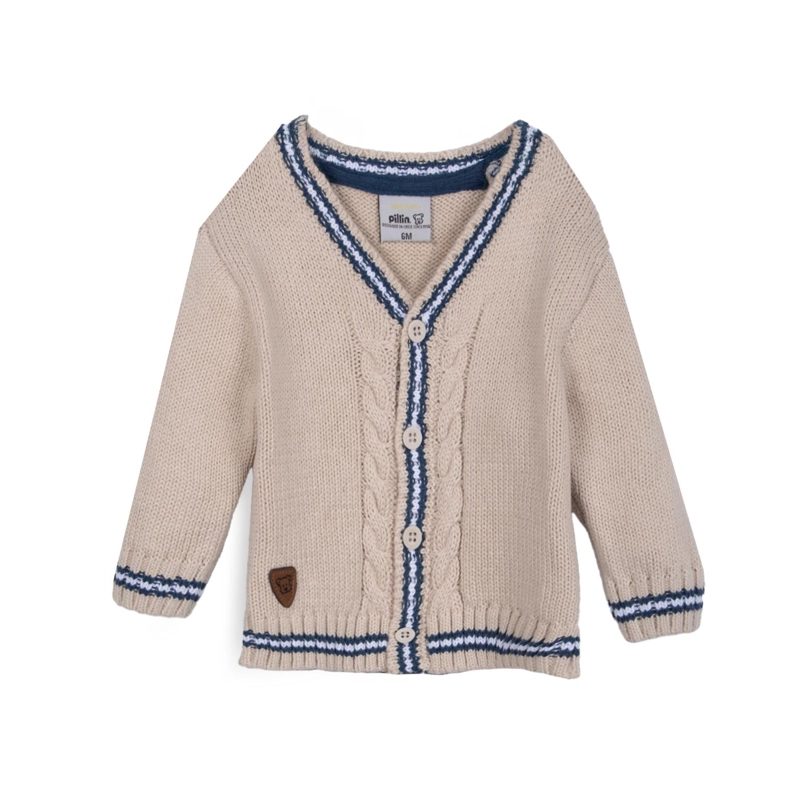 CHALECO BEBE  NIÑO CON BOTONES ARENA PILLIN - 1