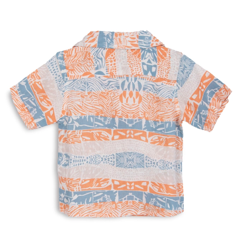 CAMISA BEBE  NIÑO LINO ESTAMPADA NARANJO PILLIN - 2