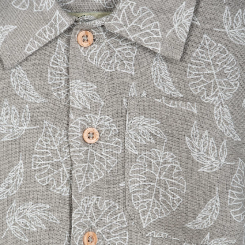 CAMISA BEBE  NIÑO LINO ESTAMPADO SILVESTE VERDE PILLIN - 3