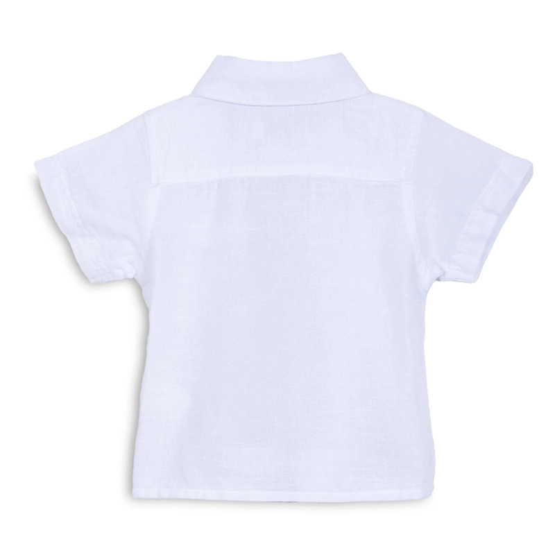 CAMISA BEBE  NIÑO MANGA CORTA LISA BLANCO PILLIN - 2