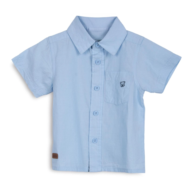 CAMISA BEBE  NIÑO MANGA CORTA LISA CELESTE PILLIN - 1