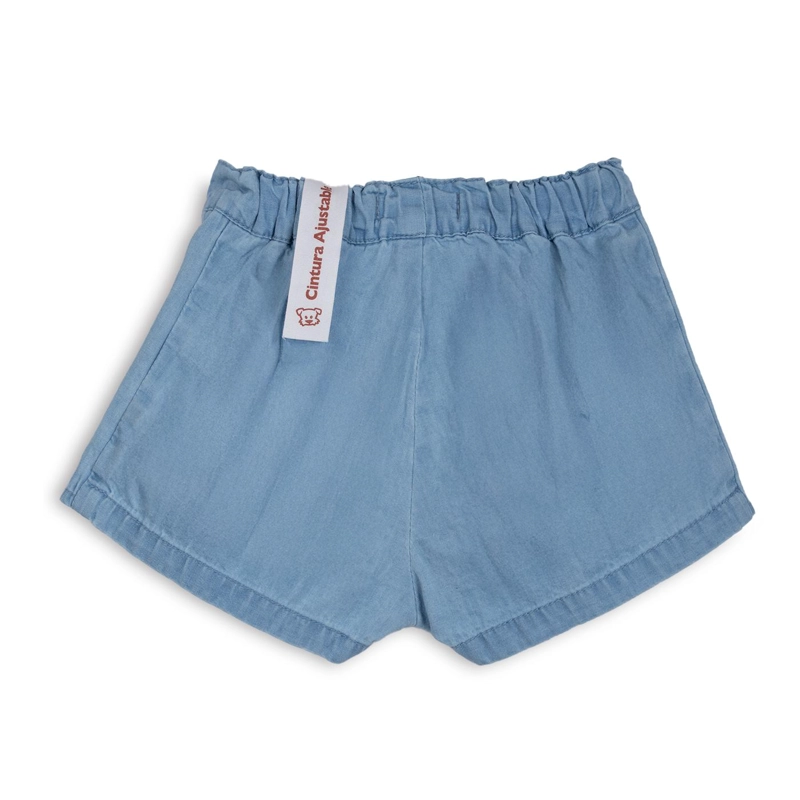 SHORT FALDA BEBE  NIÑA CINTURA AJUSTABLE CELESTE PILLIN - 2