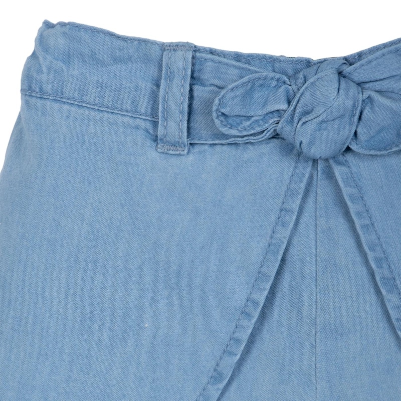 SHORT FALDA BEBE  NIÑA CINTURA AJUSTABLE CELESTE PILLIN - 3