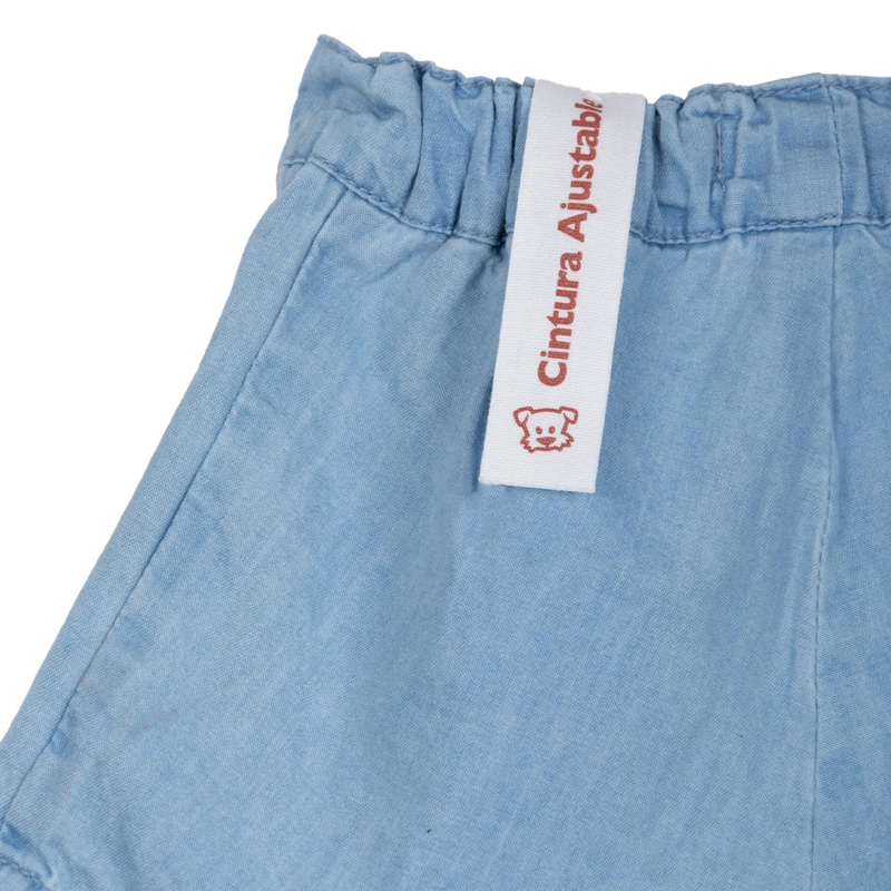 SHORT FALDA BEBE  NIÑA CINTURA AJUSTABLE CELESTE PILLIN - 4