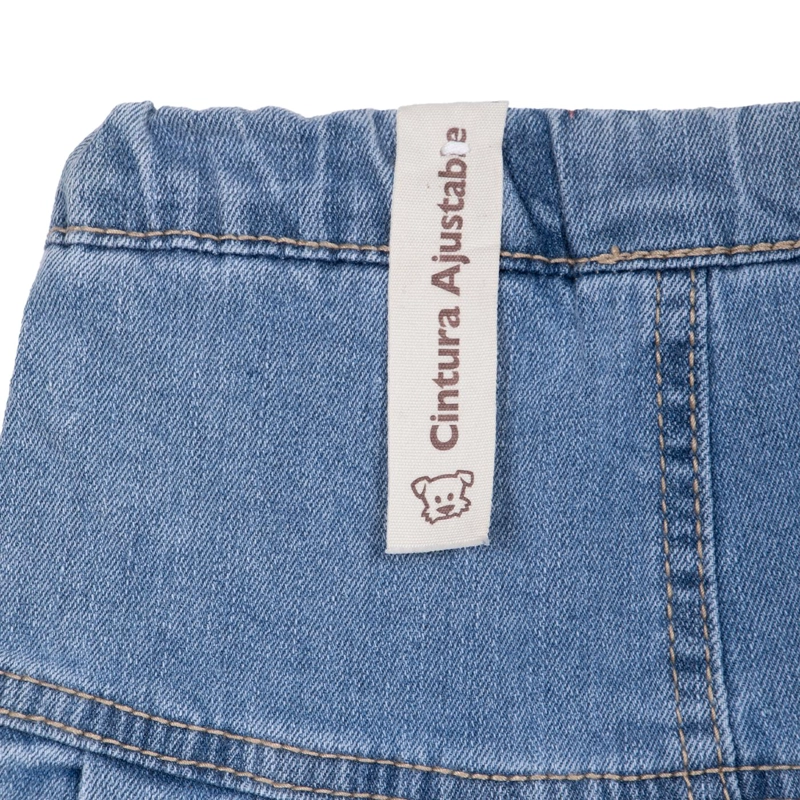 SHORT FALDA BEBE  NIÑA DENIM BOLSILLOS CELESTE PILLIN - 4