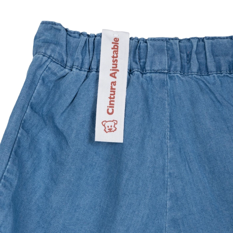 SHORT FALDA BEBE  NIÑA CINTURA AJUSTABLE AZUL PILLIN - 4